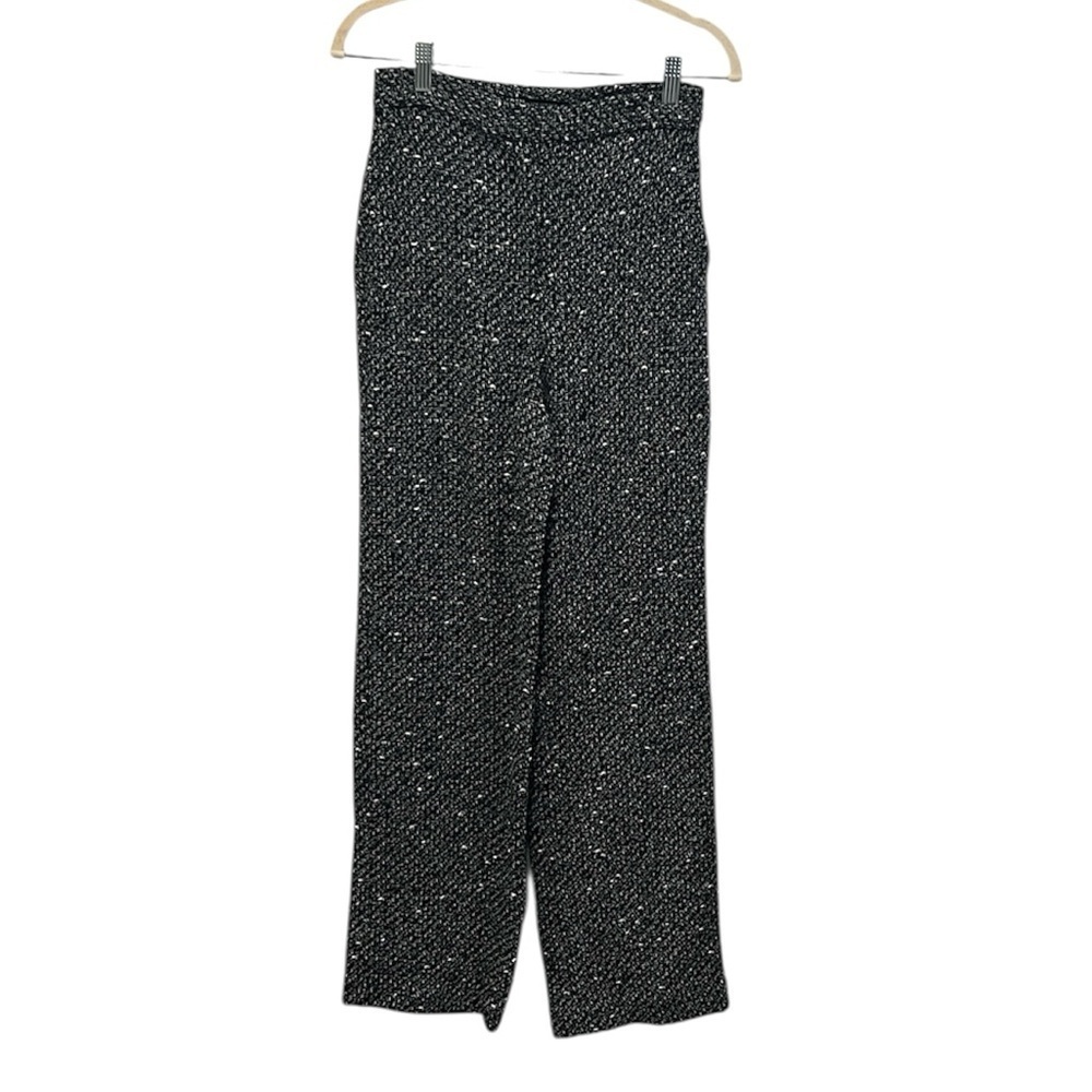 Zara black and white wide leg trouser pants size XS NWT - Picture 1 of 9